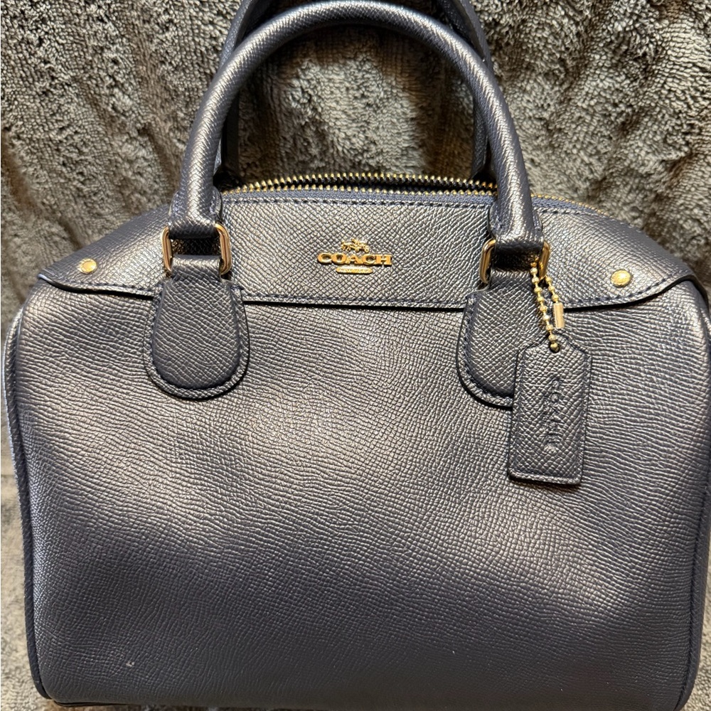 Coach Georgie Saddle Bag (Navy Blue) in leather - style number F57521-NWOT